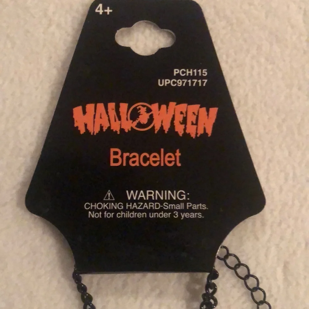 Halloween Black Silver Spider and Web Bracelet